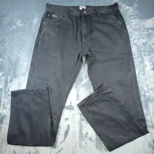 Parish Nation Essentials Mens Black Denim Jeans Straight Leg Size 38 Streetwear